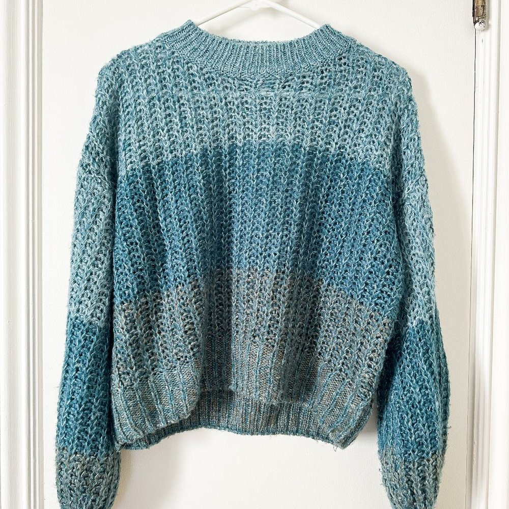 Semi-Cropped Teal Sweater